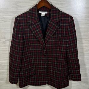 Preston And York Sports, 100% Wool, Plaid Blazer. Size 10. Rn#38843. Preowned